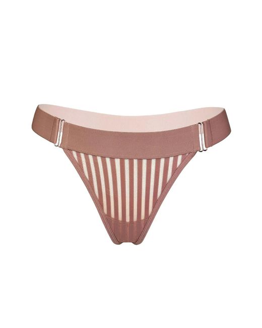 MONIQUE MORIN LINGERIE Pink Neutrals Vertigo Banded Thong Mushroom