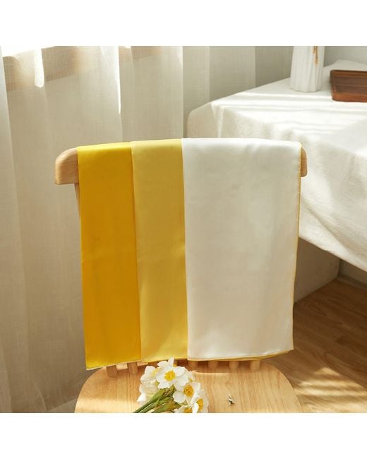 Soft Strokes Silk Yellow Pure Silk Scarf Daffodil Solid Colour Collection Large