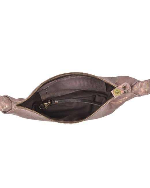 Owen Barry Natural Neutrals Leather Sling Bag Nude Mettalic
