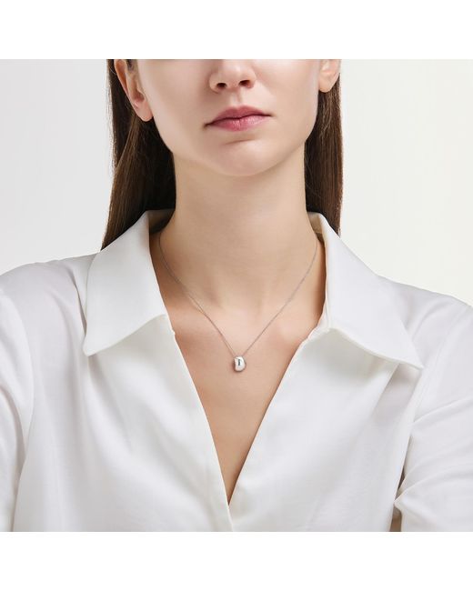 Didier Dubot Metallic Miss. Doux Sculpted D Necklace