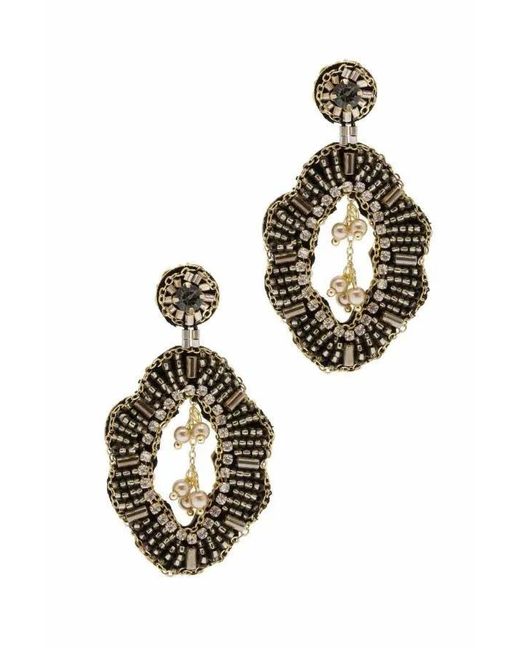 Saachi Metallic Rococo Beaded Statement Earring
