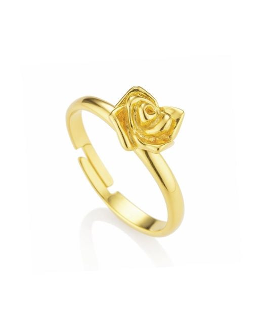 Unaloe Metallic Vermeil Rose Adjustable Ring For – Meaningful Floral Jewelry
