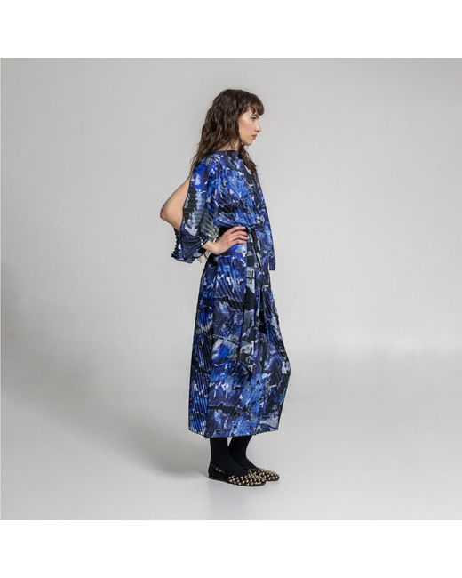 ARTISTA Blue Secret Stories Pleated Midi Dress