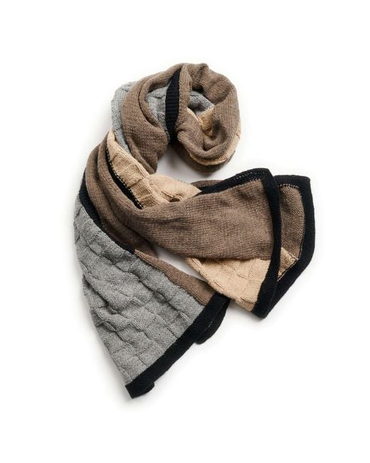Variously Brown Plush Muhu Hand Knitted Alpaca Blanket Shawl