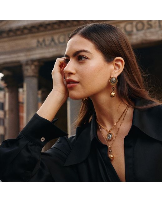 Retro Chic Metallic Globus Cruciger Necklace