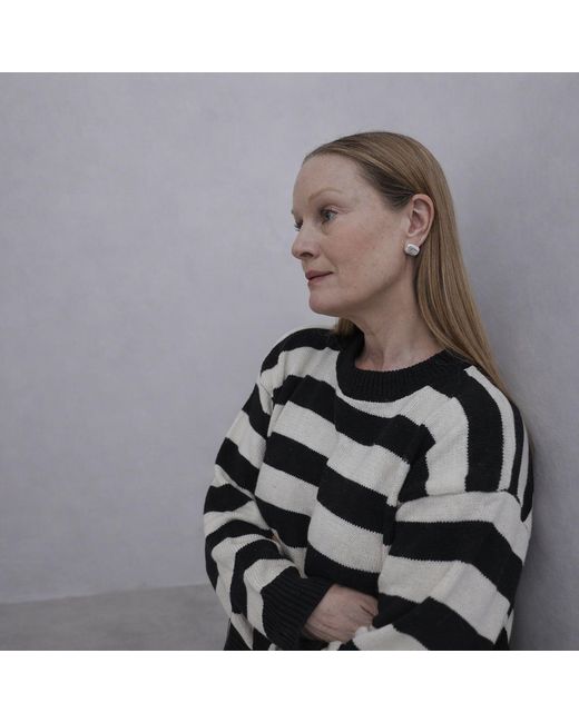 London Atelier Byproduct Black Wide Striped Knitted Jumper