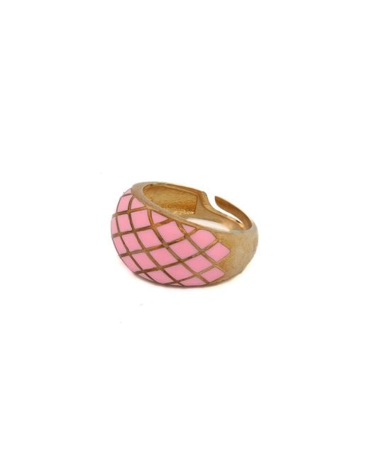 Ebru Jewelry Pink Adjustable Fashion Ring