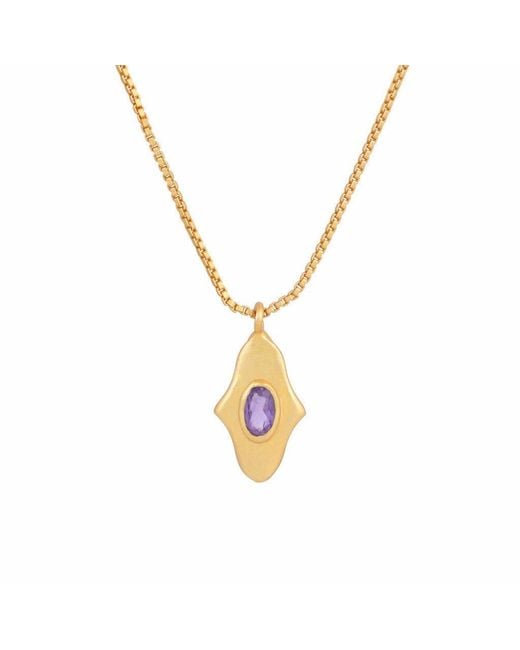 Opium Jewels Metallic Birthstone Hamsa Necklace