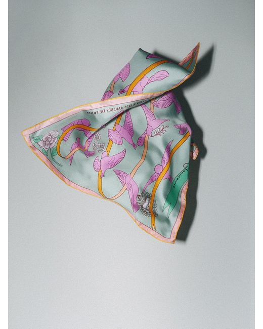 Lost Pattern Multicolor Frida X Lost Pattern House Of Frida Silk Bandana Scarf