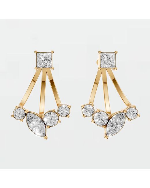 Aya Fine Jewelry Metallic Princess & Marquise Lab Diamond Statement Drop Earrings