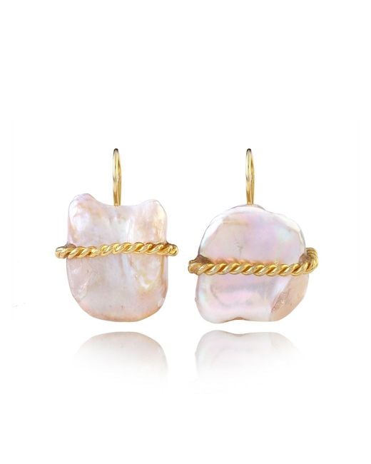 Ece London Pink The Diana Pearl Earrings