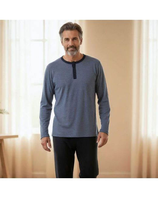 Zd - Zero Defects Blue Long Modal Pyjamas Leios for men