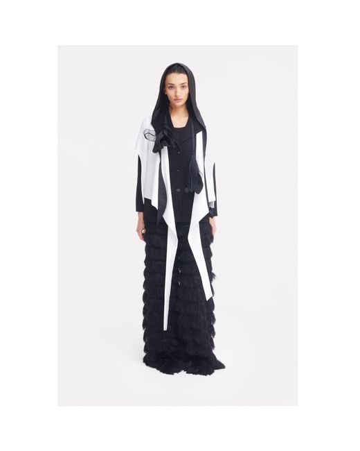 Julia Allert Black Architectural Asymmetrical Hooded Jacket –
