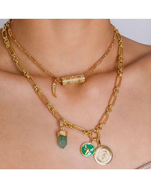 Alexie of Athens Metallic Tria Charm Chain Necklace