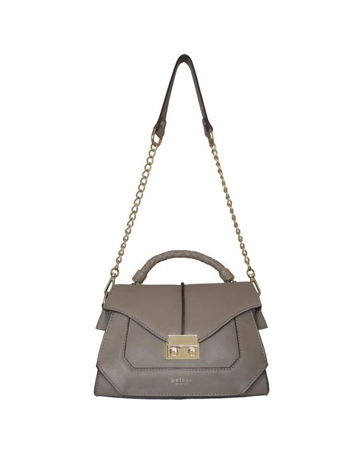 BELYSA Gray Flore, Leather Shoulder Bag