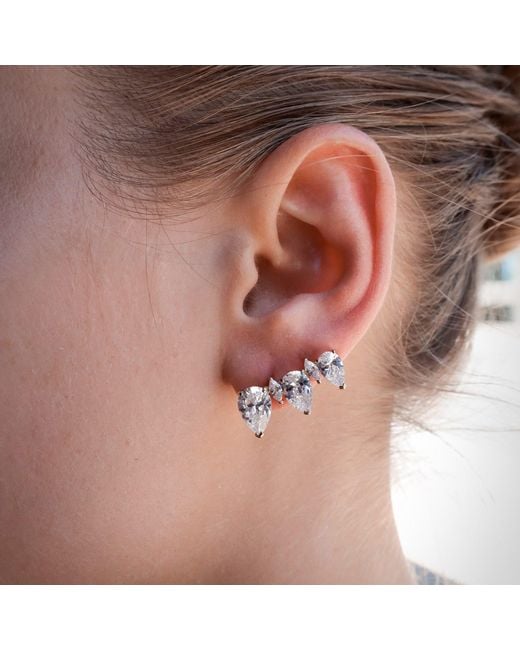 SALLY SKOUFIS Metallic Cascade Ear Climber New Frontier With Made Cz Diamond Stimulant