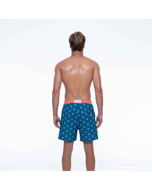 Live Kolibri Blue Luxury Swim Trunks for men