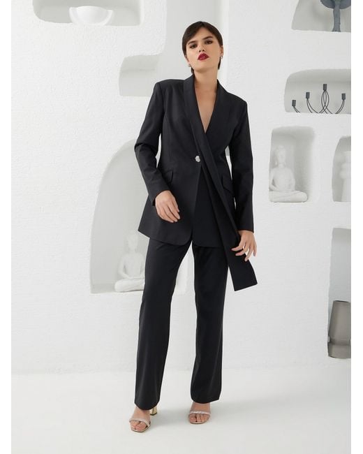 Lumina Eligma Black Shawl Suit Blazer