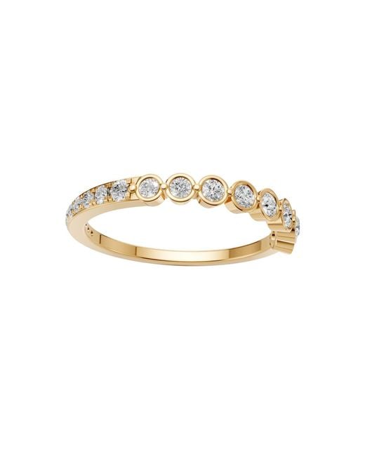Aya Fine Jewelry Metallic Round Brilliant Lab Grown Diamond Bezel Band Ring