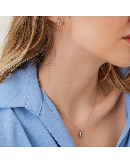 Spero London Metallic Dripping Molten Natural Textured Sterling Authentic Pendant Necklace