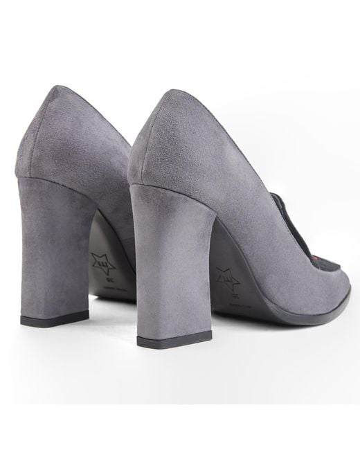 Rosamund Muir London Blue Maria Suede & Calf Hair With Star Loafers