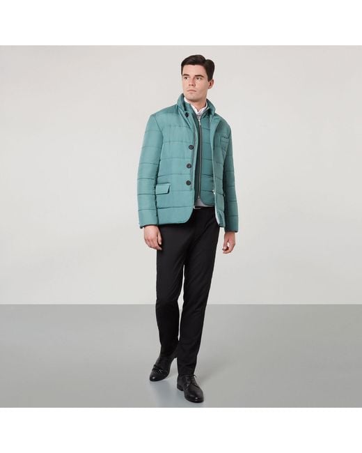 SEREN LONDON Blue Puffer Suit Jacket for men