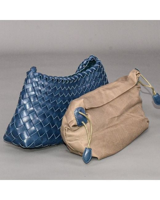 Rimini Blue Weaving Eco Leather Bag 'Erica'