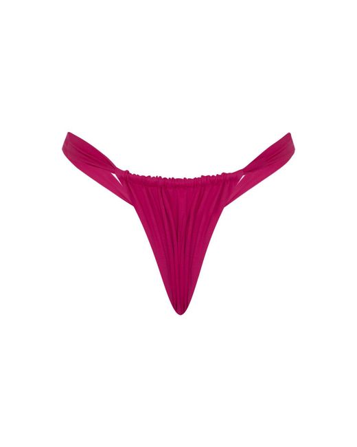 Veroni Swim Purple Ruby Crush Wide Strap Brazilian Bikini Bottom