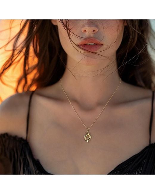 Ormiro Metallic Inner Flame Vermeil Necklace