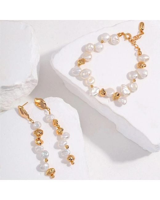 Angel Barocco Metallic Natural Pearl Bracelet