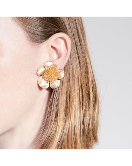 Pats Jewelry Pink Fucsia Floral Pompom Earrings