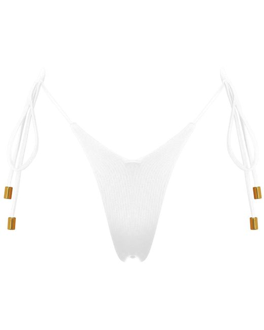 ANTONINIAS White Molly Double Layered Seamless Bikini Bottoms