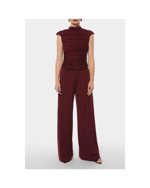AGGI by HALEWSKI Red Rita Burgundy Blouse