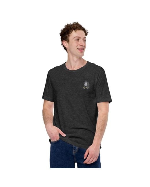 Anchor and Crew Black Heather Think Ocean Gorilla Aspirations Cotton Embroidered T-Shirt for men