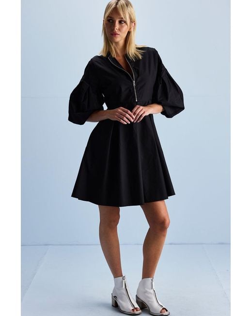 Dref Black Eris Balloon Sleeve Dress
