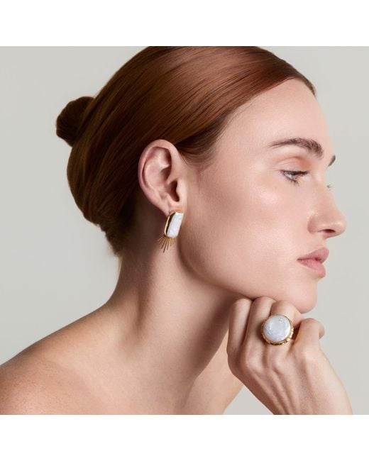 Ece London Metallic The Aphrodite Baroque Pearl Ring