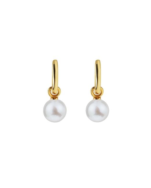 Ora Pearls Metallic Aetia Pearl Hoop Earrings