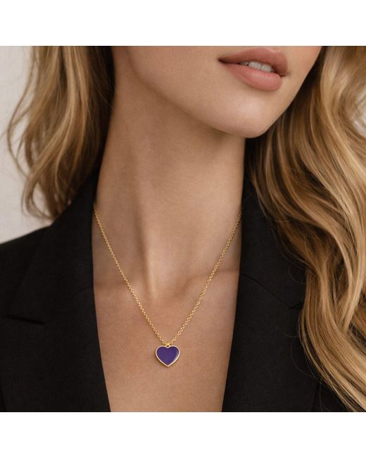 Rejected Hearts Club Metallic Single Hearted Girl Filled Necklace With Magnetic Clasp
