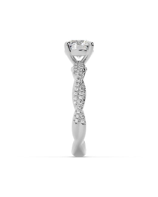 Artisan White 14K Solitaire Ring With Round Lab-Grown Diamond