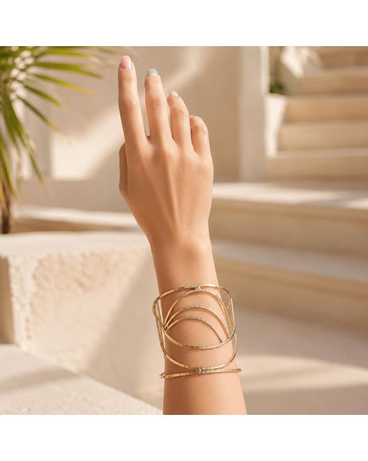 Rare Matters Jewelry Metallic Hammered Wire Statement Cuff Bracelet