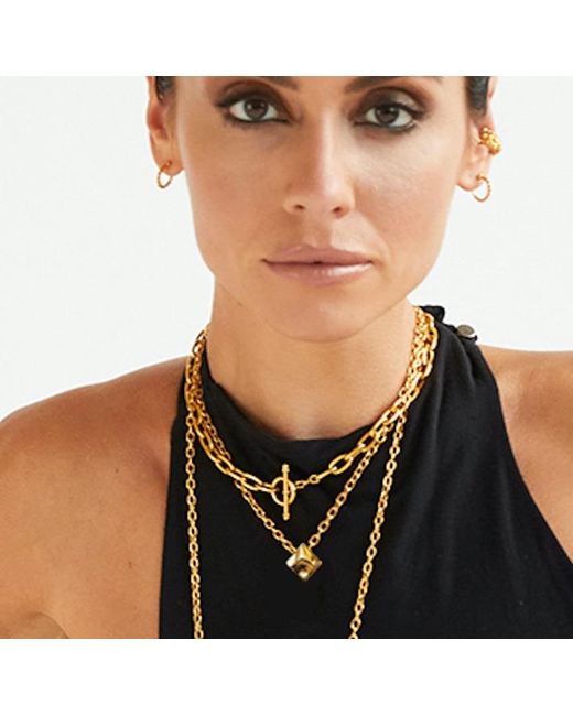 Nicole Amato Metallic Small Power Kiss Pendant Necklace