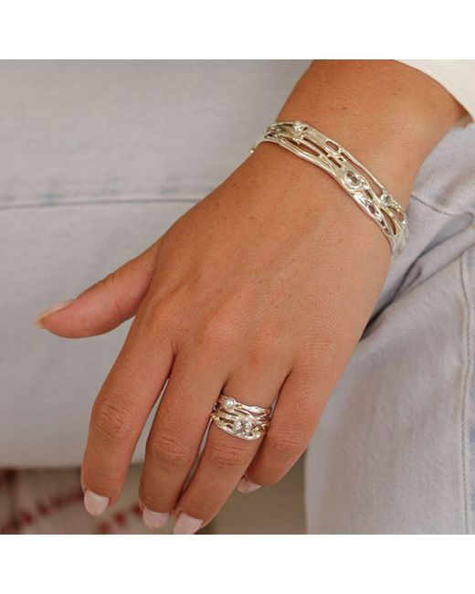 Isla Silver White Pearl & Amethyst Ring