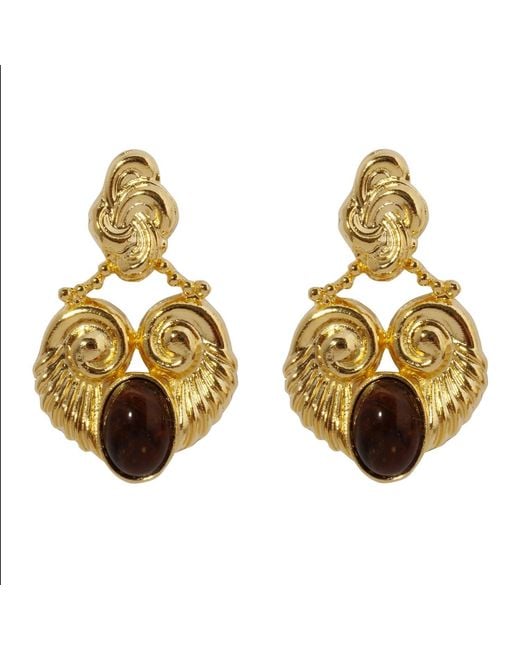 Caramel Vintage Jewellery Metallic Disco Earrings With Accent