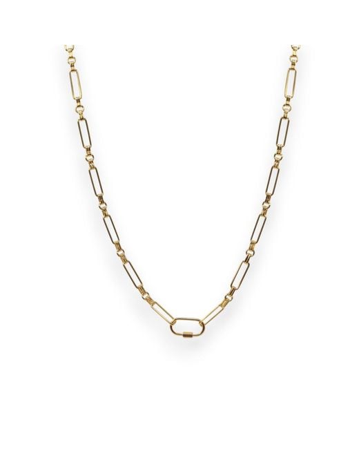 Alexie of Athens Metallic Flat Link Charm Chain Necklace