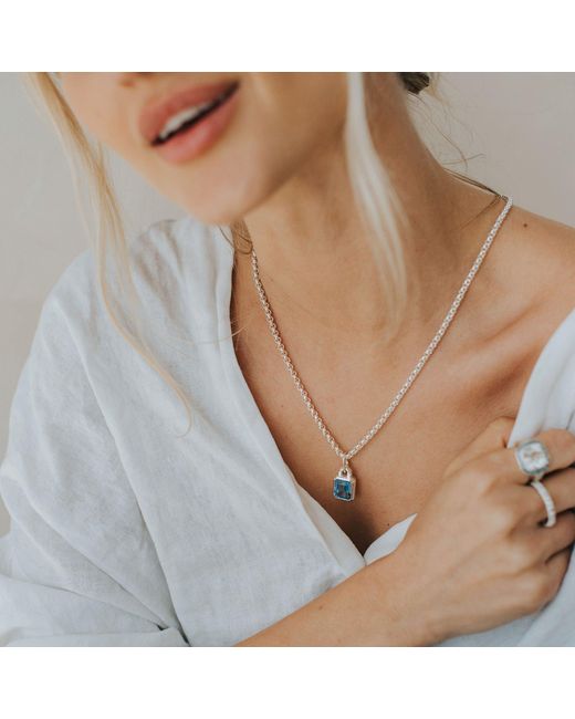 Dainty London Blue Maxi Topaz Necklace