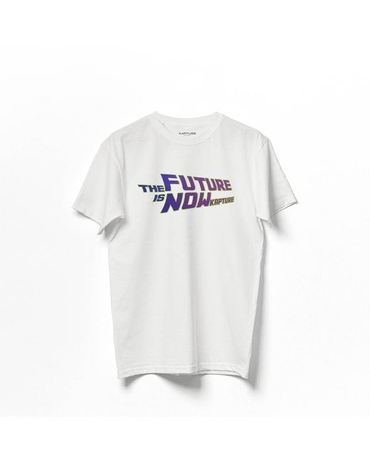 Kapture White The Future Is Now Printed Tee for men
