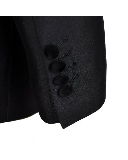 DAVID WEJ Black Signature Three Pieces Satin Peak Lapel Tuxedo for men