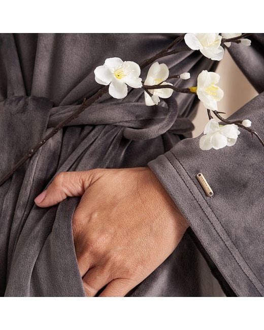 Pretty You London Black Velour Longline Robe