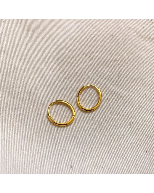 Spero London Metallic Sterling Oval Small Hoop Earring