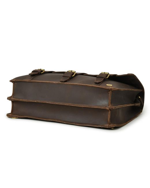 Dötch Leather Black Lakshan Leather Messenger Laptop Bag for men